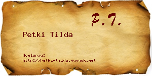 Petki Tilda névjegykártya